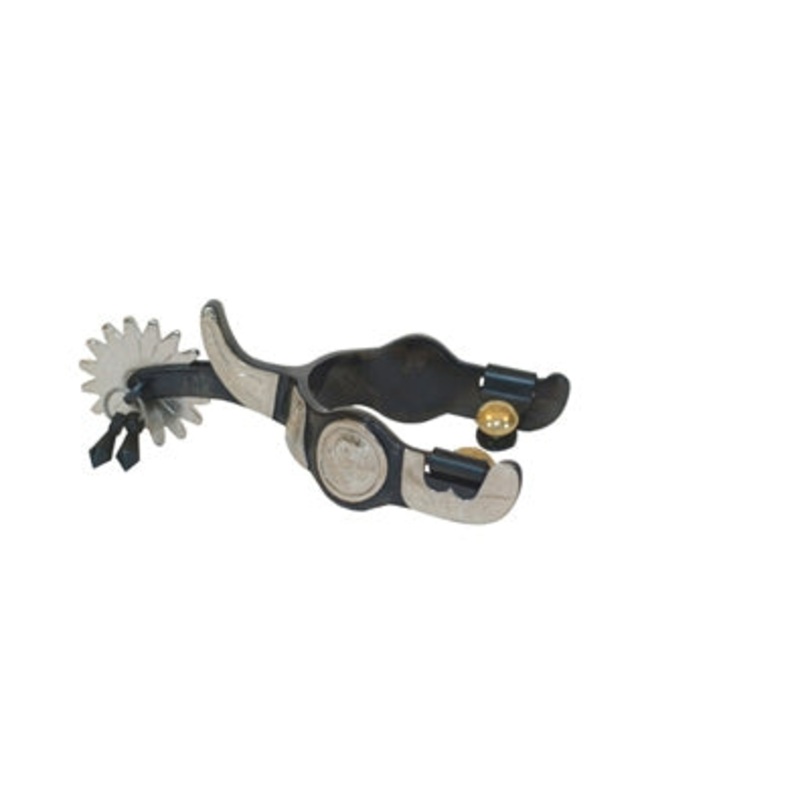 Metalab Mens Black Satin Show Spur with Jingle Bobs