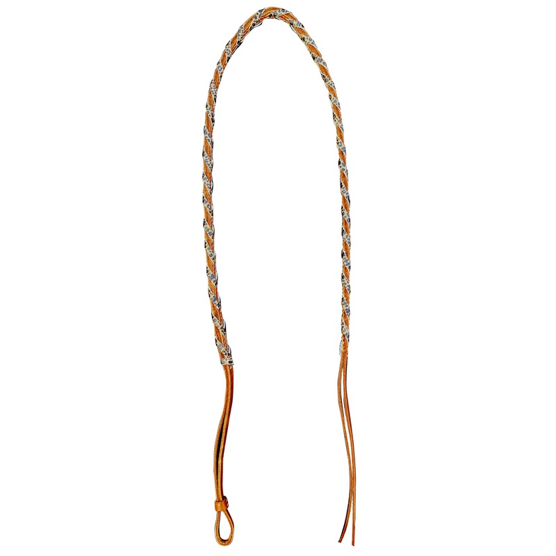 Showman  4ft Argentina Cow Leather over & under with cheetah print lacing