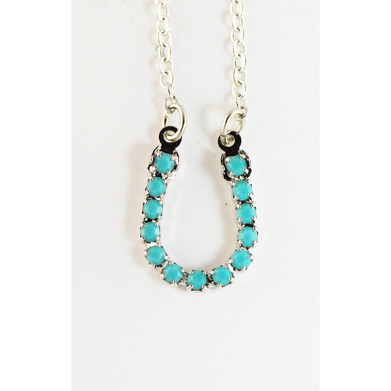 Western Edge Imitation Stones Horseshoe Necklace