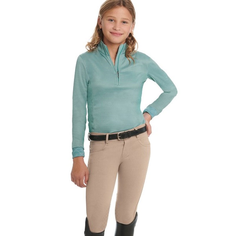 470498 Ovation Children’s SoftFlex GripTek Knee Patch Breeches – Neutral Beige