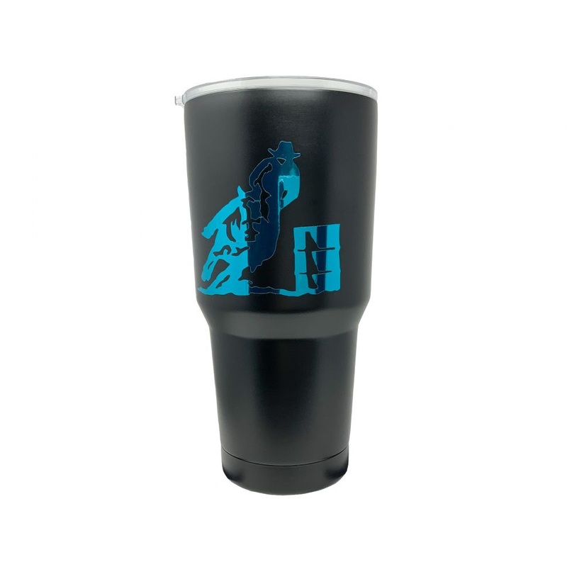30 oz Insulated Barrel Racer Stainless Steel double wall Black Tumbler