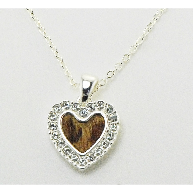 Western Edge Hair On Crystal Heart Necklace