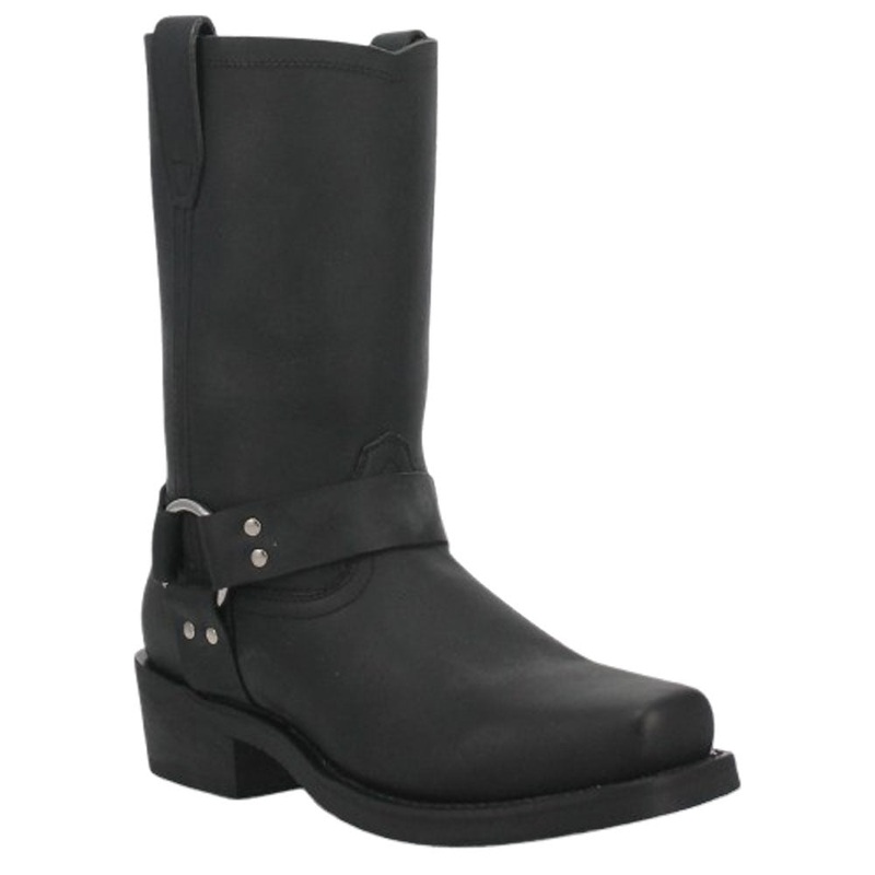 DI19057 Dingo Men’s Dean Leather Harness Cowboy Boot – Black