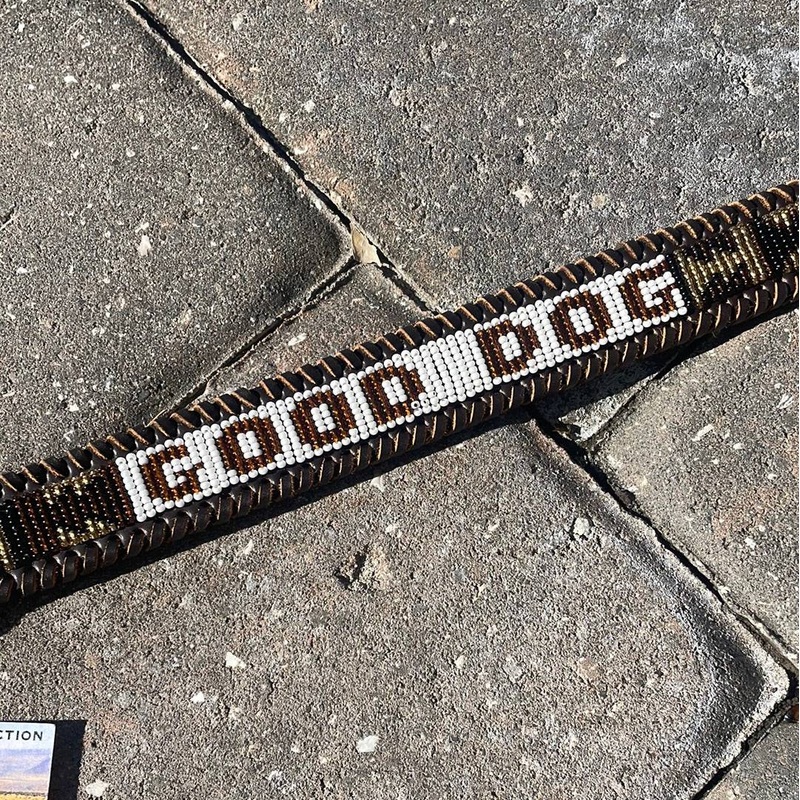 “Good Dog” Earth Beaded Dog Collar