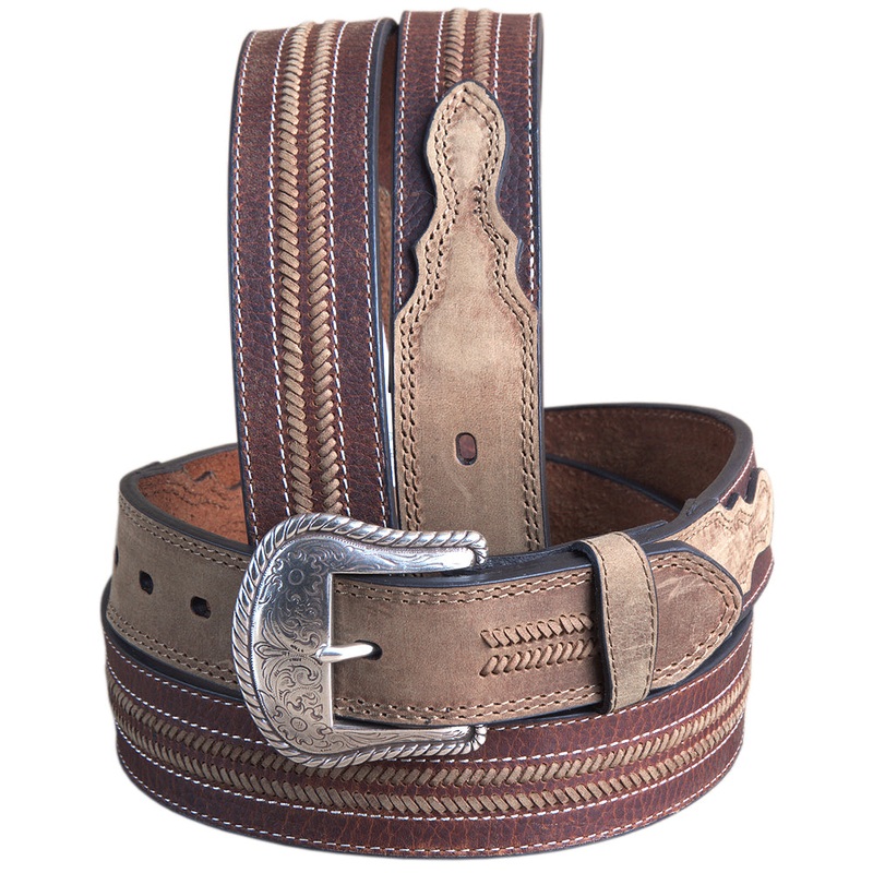 32″ Roper Western 1.5″ Wide Crazy Horse Leather Laced Mens Cowboy Belt Brown