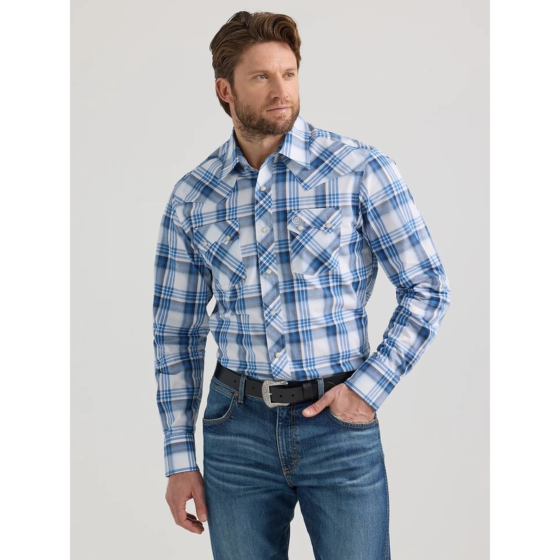Men’s Wrangler Retro Plaid ~ Blue