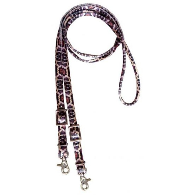Showman  3/4″ x 8ft Python nylon contest rein with scissor snap end