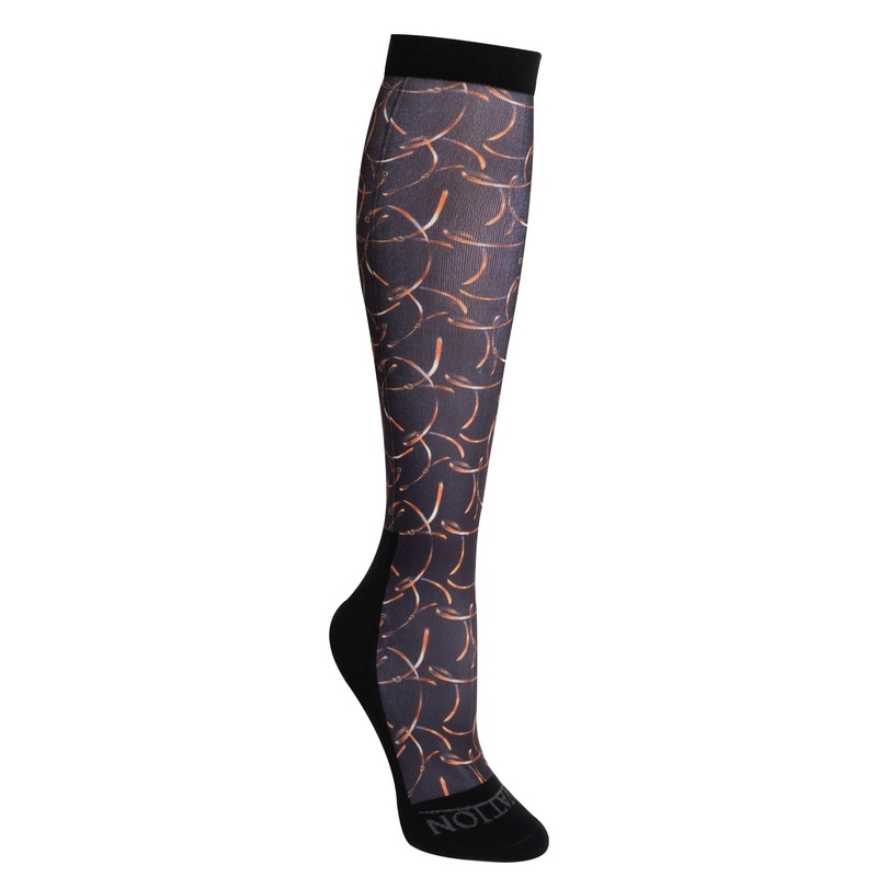 Kids’ Footzees Boot Sock – Black Vintage Rein