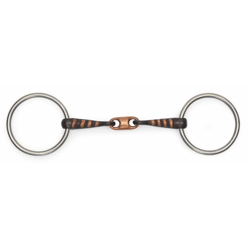 Shires Copper Lozenge Sweet Iron Snaffle with Raised Rib Bit