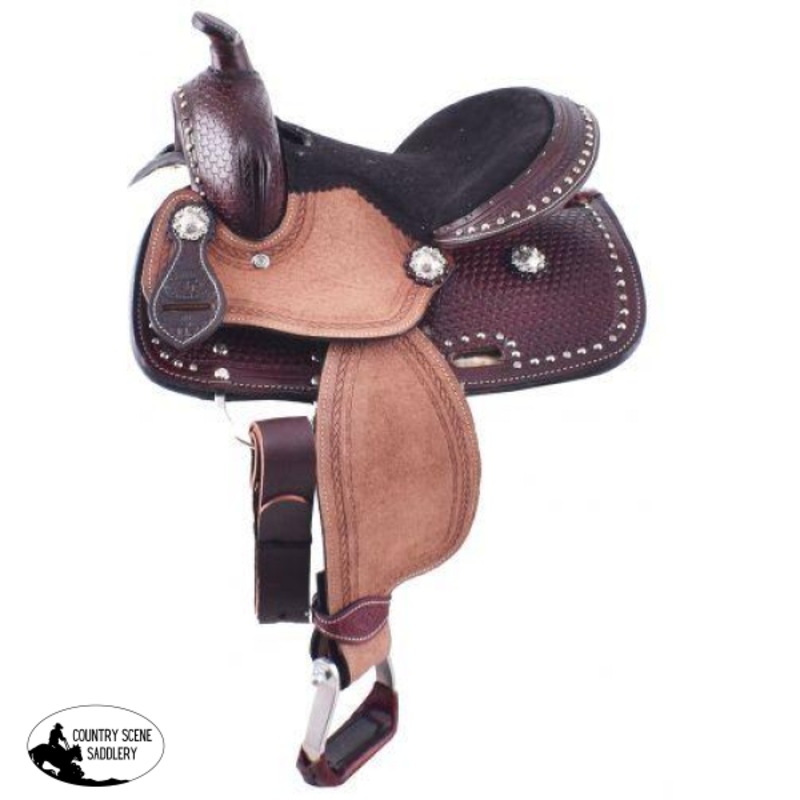 10″ Double T pony saddle with basketweave