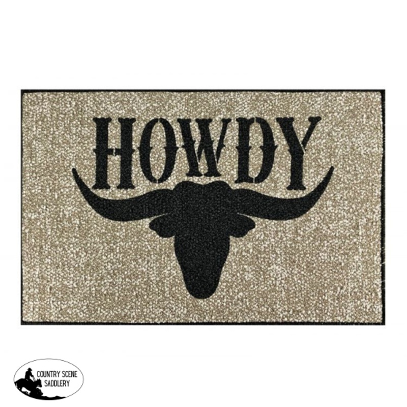 27″ x 18″ Howdy Steer Welcome mat.