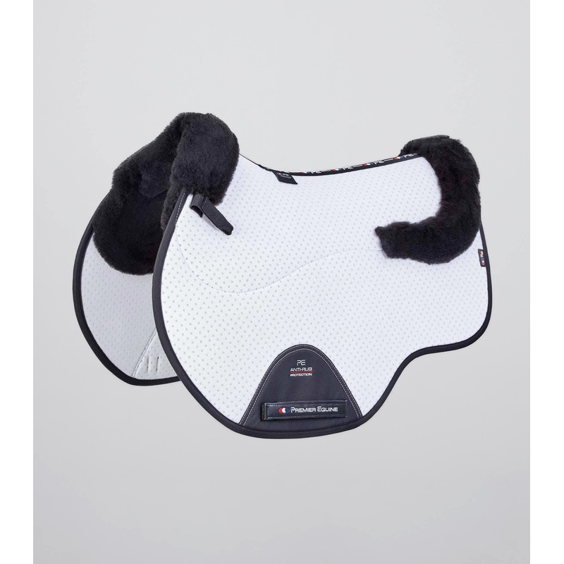 Close Contact Airtechnology Shockproof Wool Saddle Pad – GP/Jump Square White/Black Wool