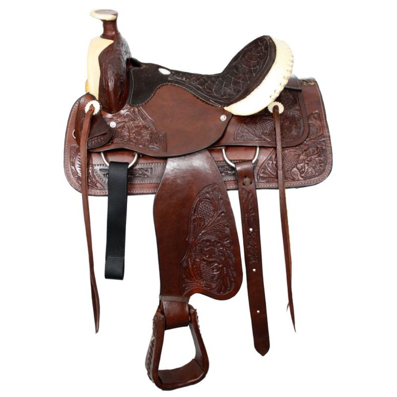 16″ Buffalo Roper Style Saddle With Suede Leather Seat-FREE SHIPPING