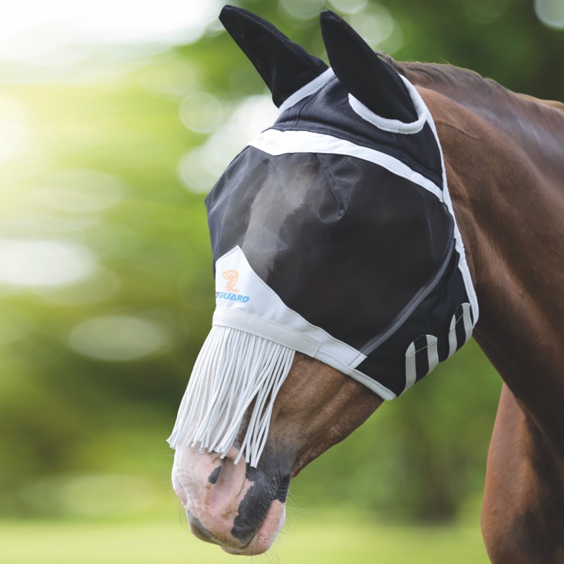Shires FlyGuard Pro Fine Mesh Fly Mask With Nose Fringe