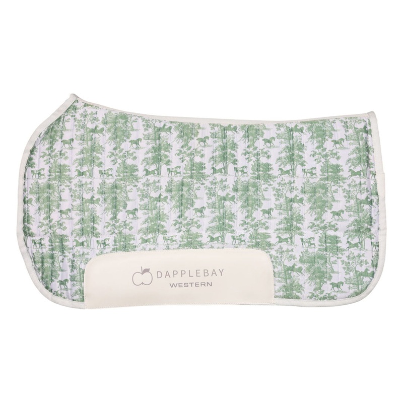 Dapplebay Equestrian Toile Western Saddle Pad-Green/White