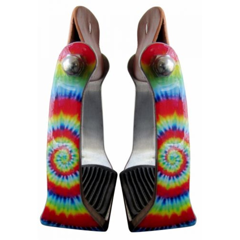 #176563: Showman Pony/YouthRainbow Tye Dye print stirrups