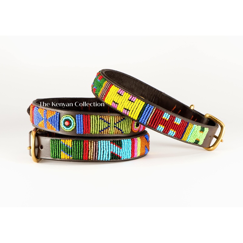 “Hippo Circus” Beaded Dog Collar