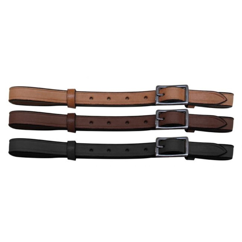 #176390: Adjustable leather cinch connector strap with nickel plated buckle
