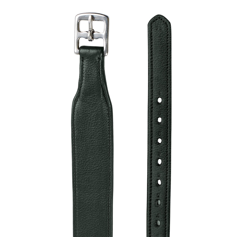 Covered Wide Comfort Stirrup Leathers – Black