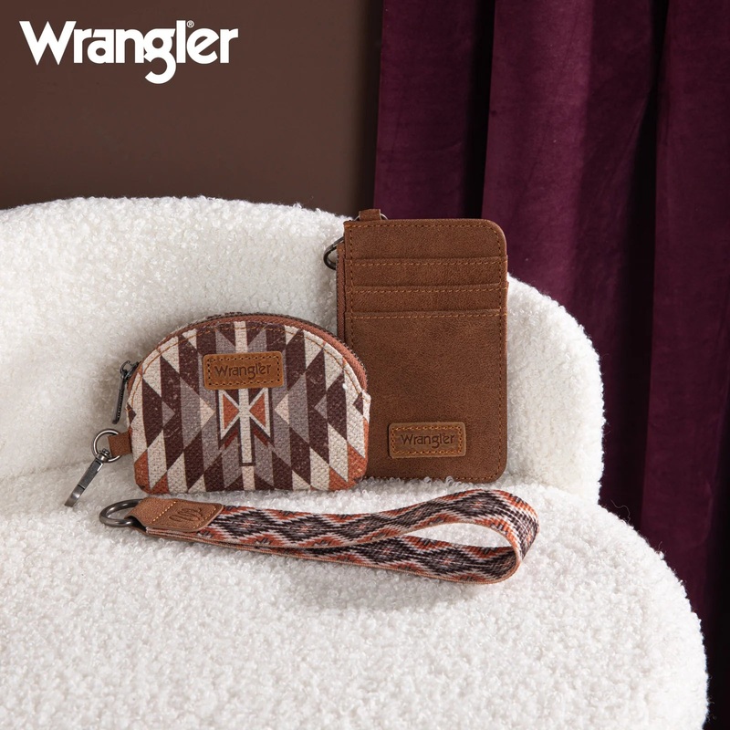 Wrangler Dual Pouch Wristlet ~ Brown