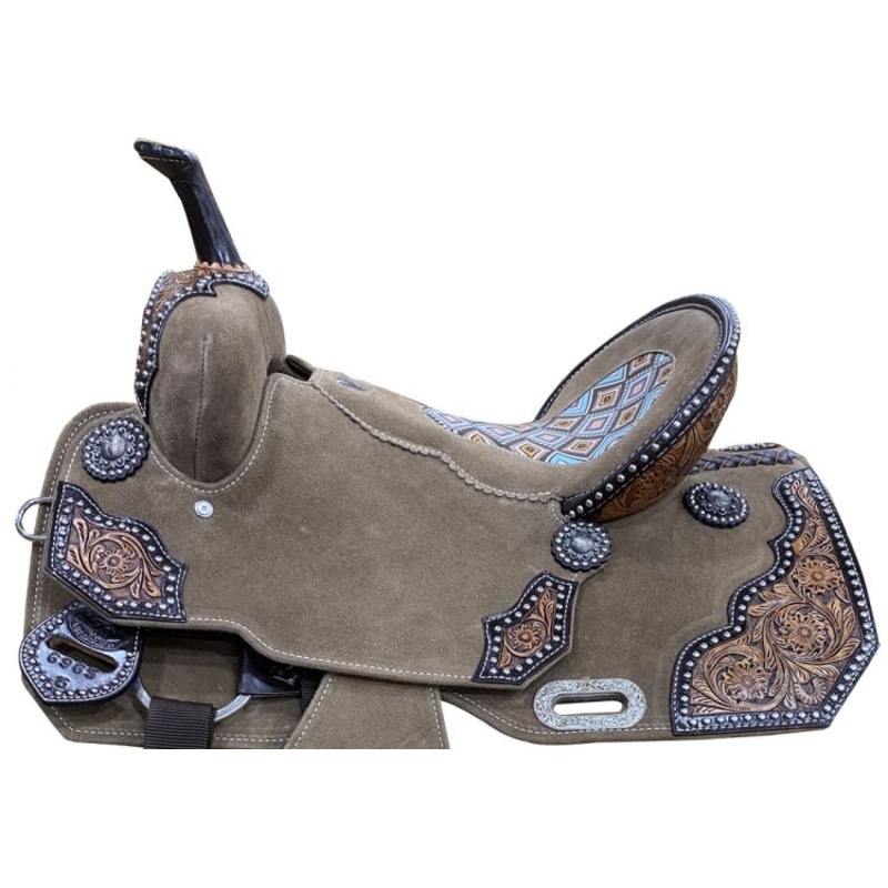 14″, 15″ Double T Aztec Rough Out Barrel Saddle