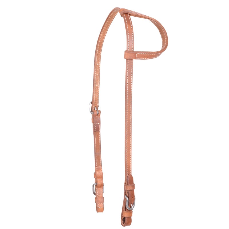 Cashel Harness Leather Stitched Slip Ear Headstall – Buckle Ends