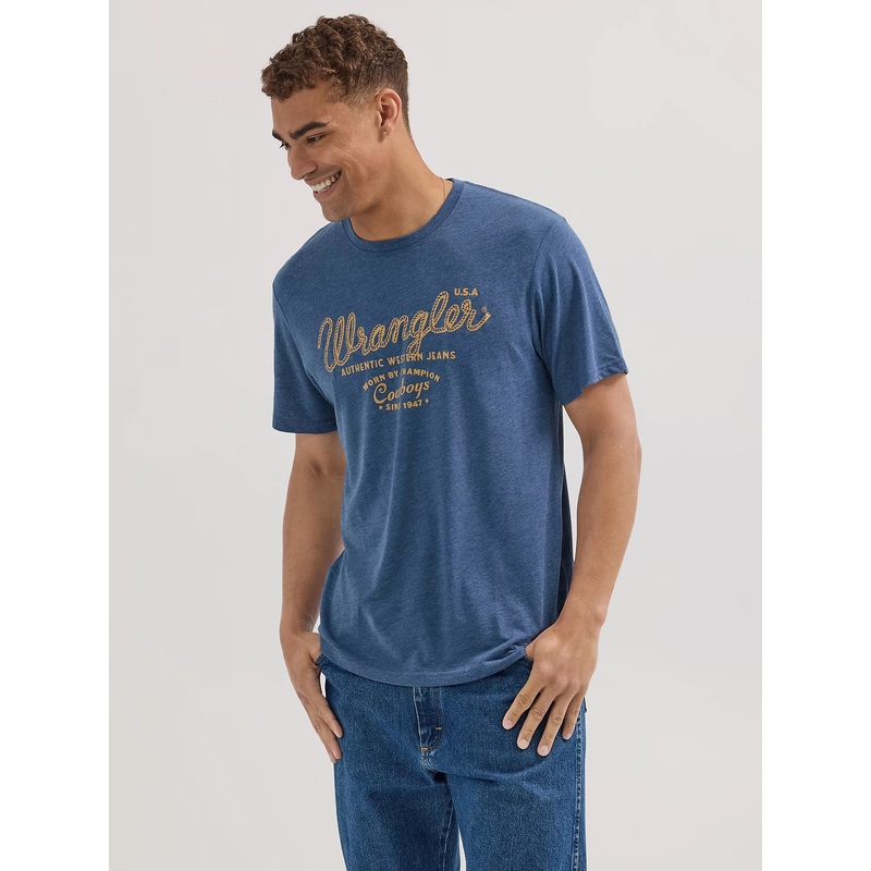 Men’s Wrangler Rope Logo Tee ~ Denim