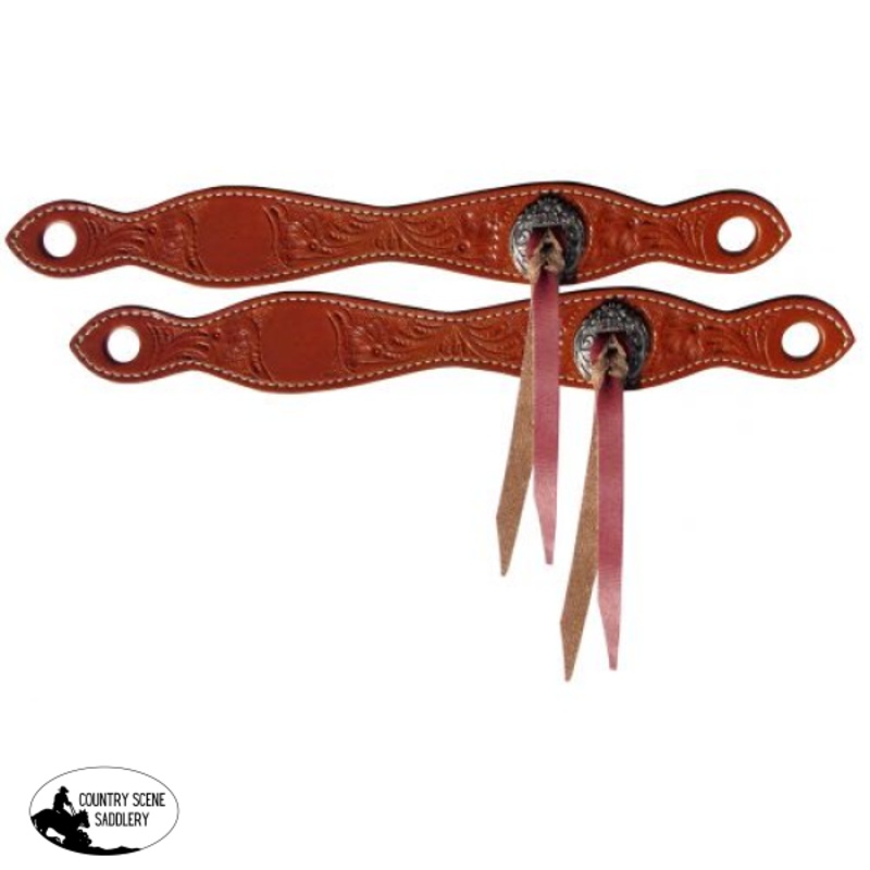 176799  Showman   Accorn tooled leather slobber straps