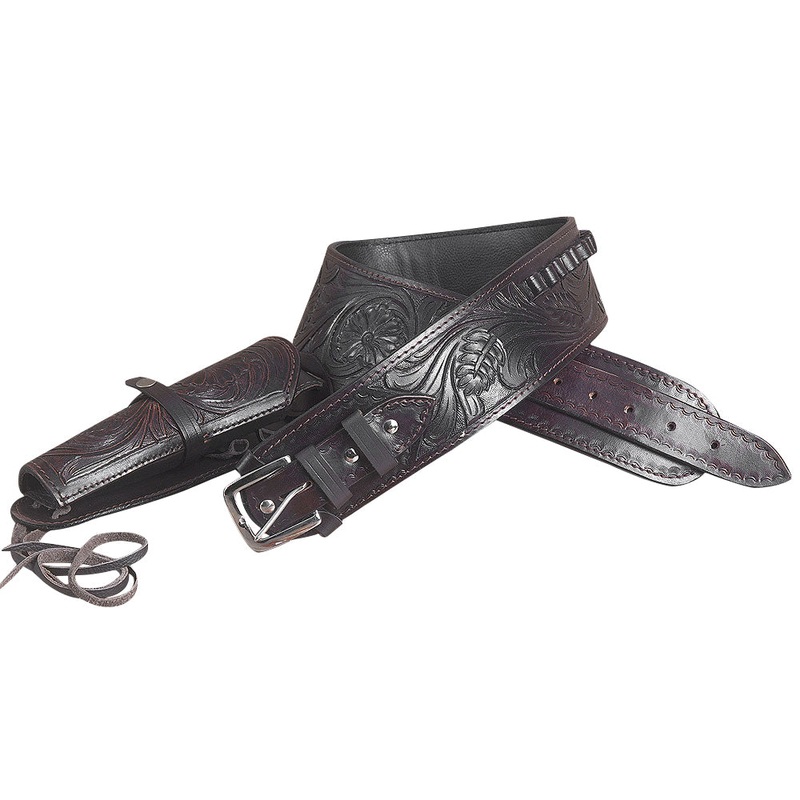 34 In Hilason Western Right Hand Gun Holster Rig 44/45 Cal Leather Cowboy