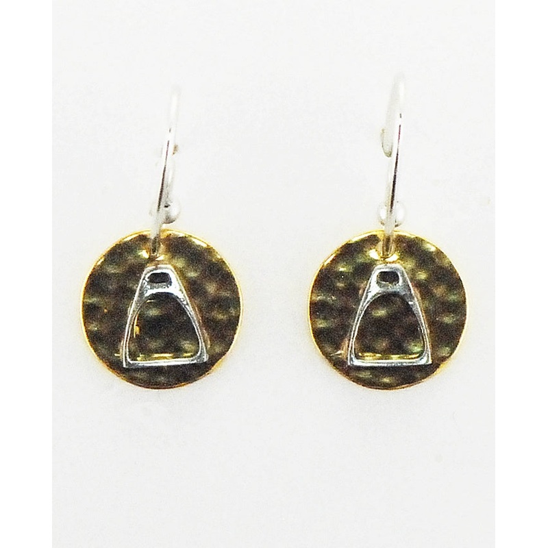 Finishing Touch Stirrup On Hammered Disc French Wire Earrings
