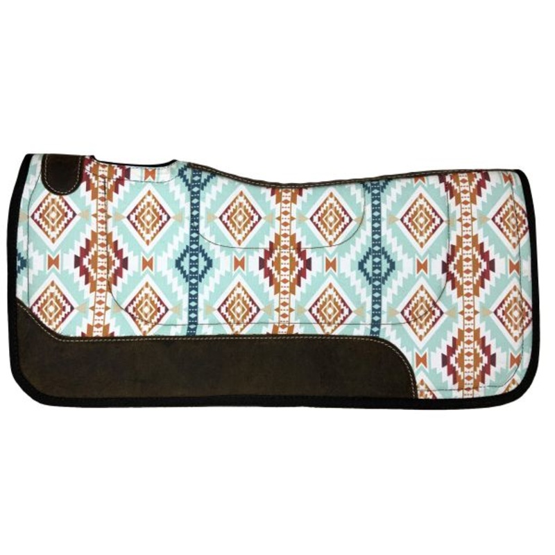 Nylon Printed Top Contoured Felt Bottom Saddle Pad ~ Aztec