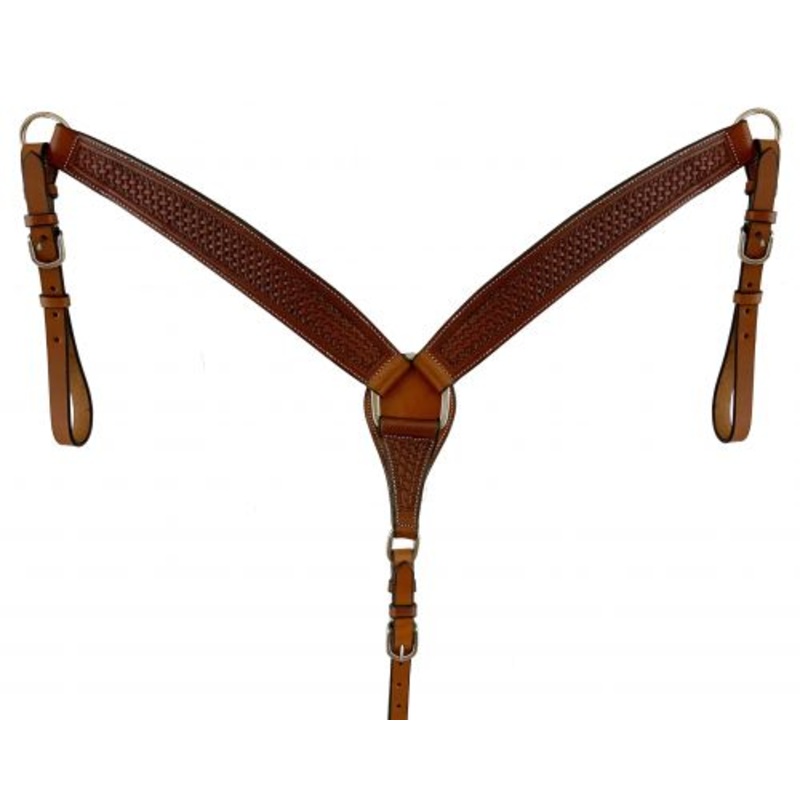 #AJ-182: Showman  Argentina cow leather basket tooled breastcollar