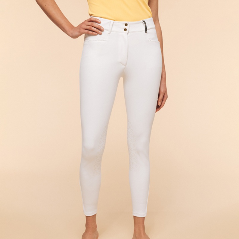 Dada Sport Giovani Grip Knee Grip Breeches, White