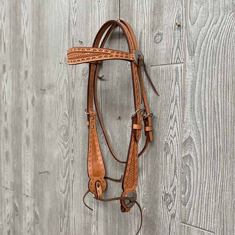 3/4″ Headstall, Buckstitch & Basket