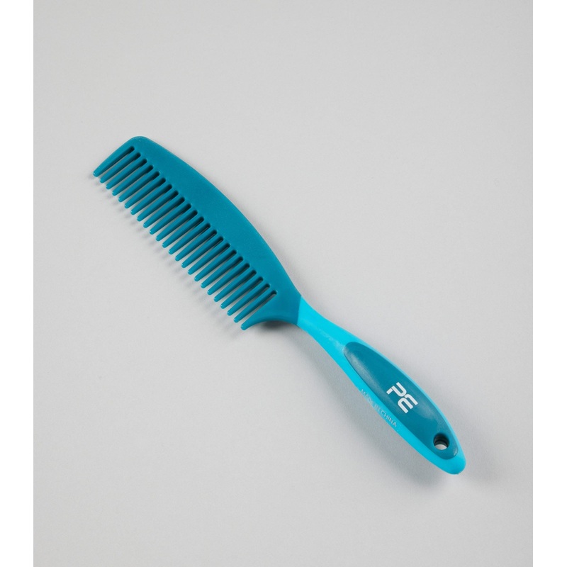 Soft-Touch Mane Comb with Handle Med Blue & Peacock