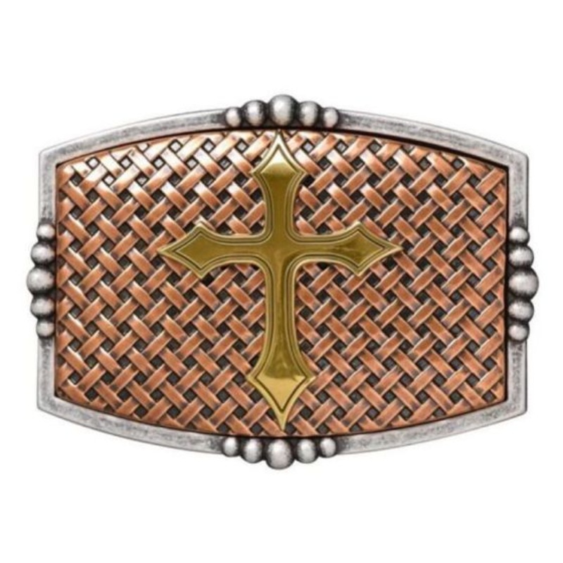 Cross Belt Buckle ~ Copper