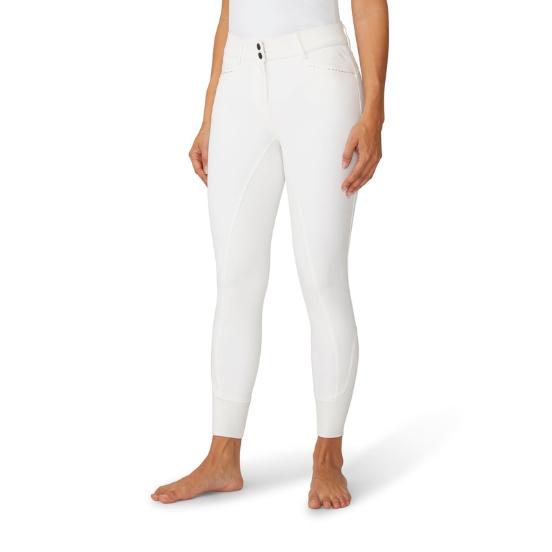 Women’s Elegance Sparkle Full Seat Breech – White