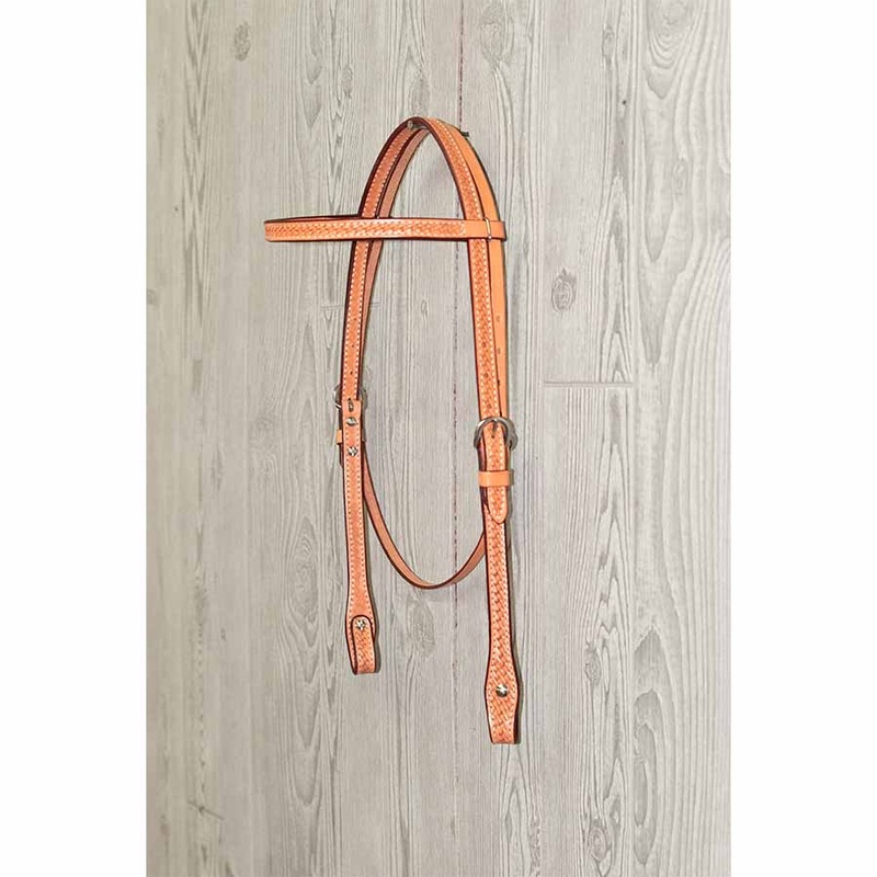Headstall – Hand Tooled Basket W/Ss Hardware
