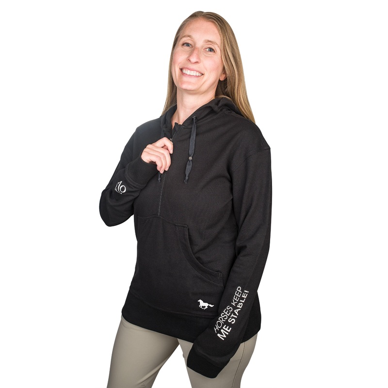 Horses Keep Me Stable Hoodie – Black