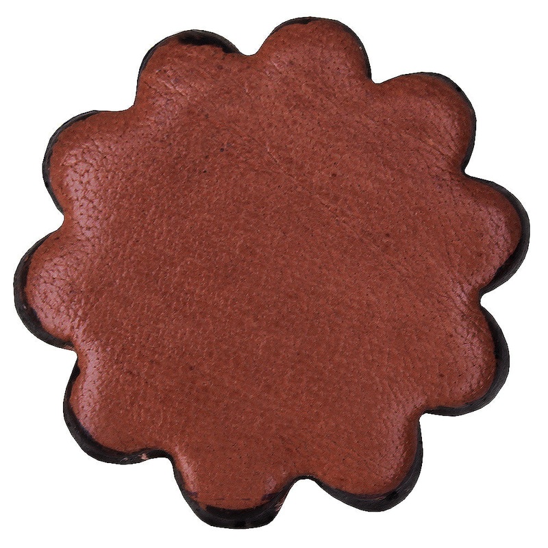 1″ Hilason Plain Scalloped Leather Rosette Concho Saddle Mahogany