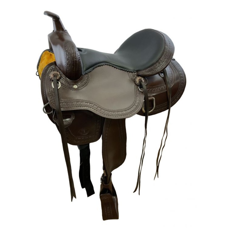 16″ Circle S Trail Saddle With Wave Print Border-FREE SHIPPING