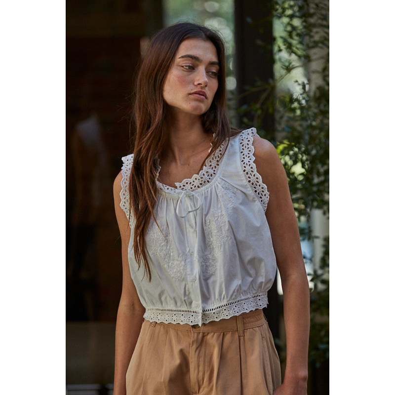 Yuma Embroidered Sleeveless Top