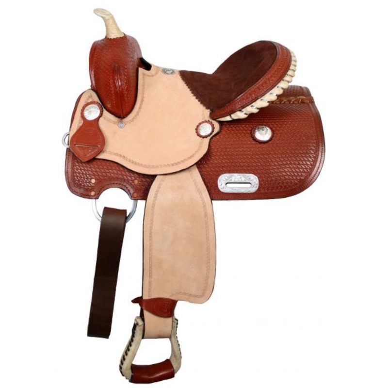 #957013: 13″ Double T youth saddle with 3/4″ half breed suede leather seat