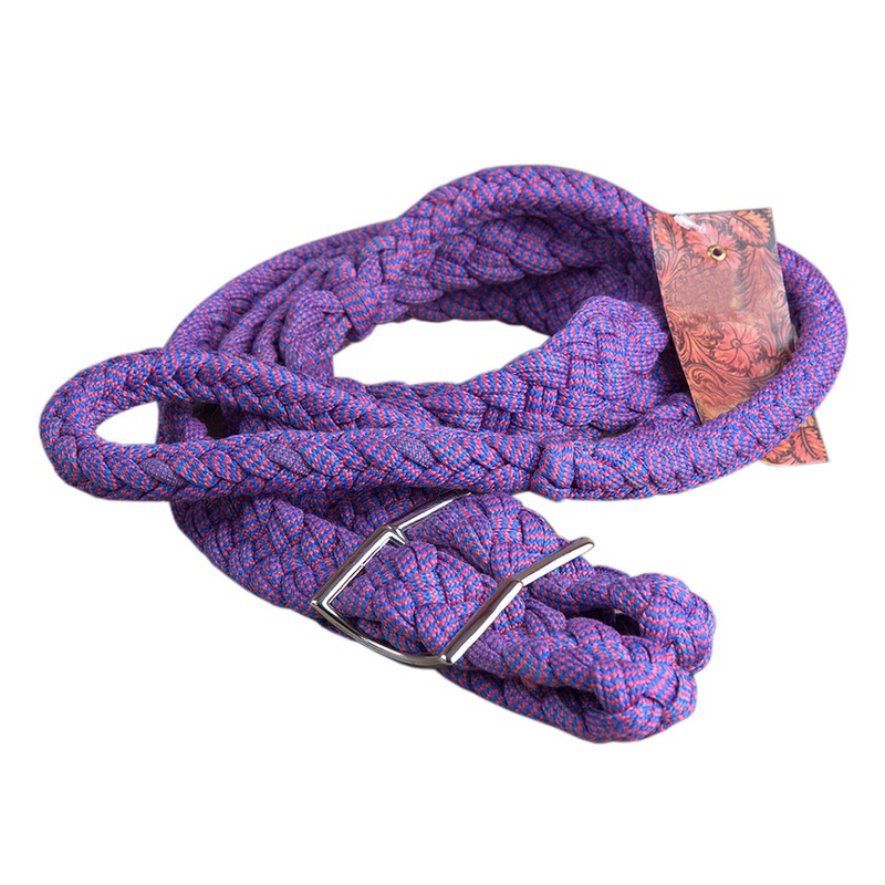1″ X 8 Ft. Hilason Braided Poly Barrel Racing Contest Flat Reins Multicolor