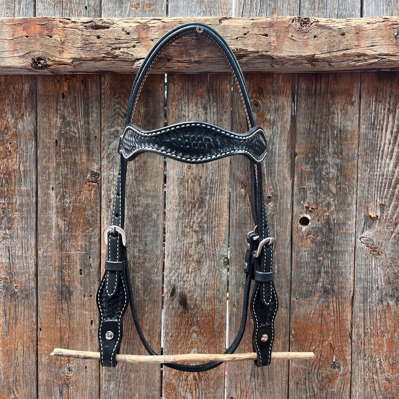 Black Cob – Gag Browband Headstall / Bridle- Short Cheeks