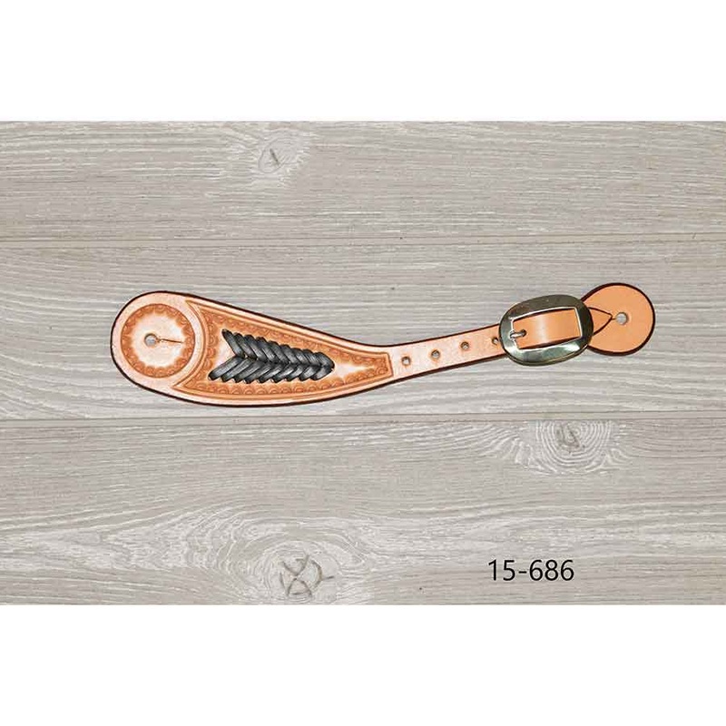 Braided Leather Spur Strap – Black