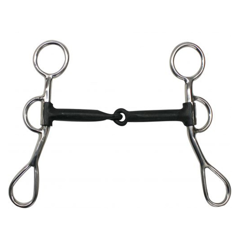 Showman stainless steel training bit with 6 cheeks, 5 broken mouth piece