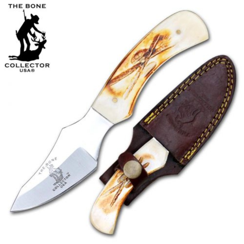 #BC-807: Bone Collector Skinning Knife with Leather Sheath