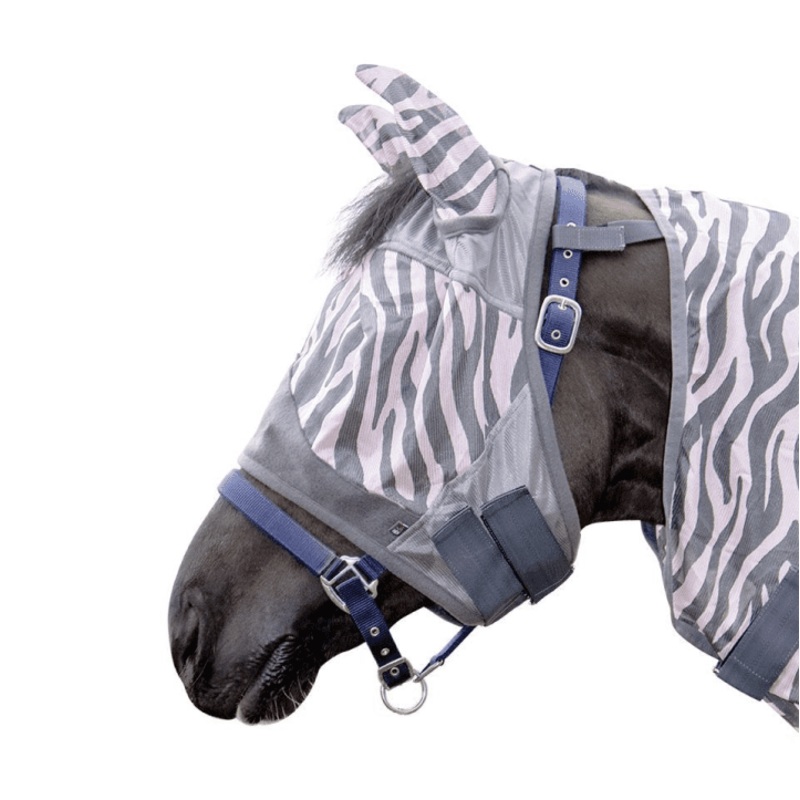 HKM Zebra Rose Anti-Fly Mask