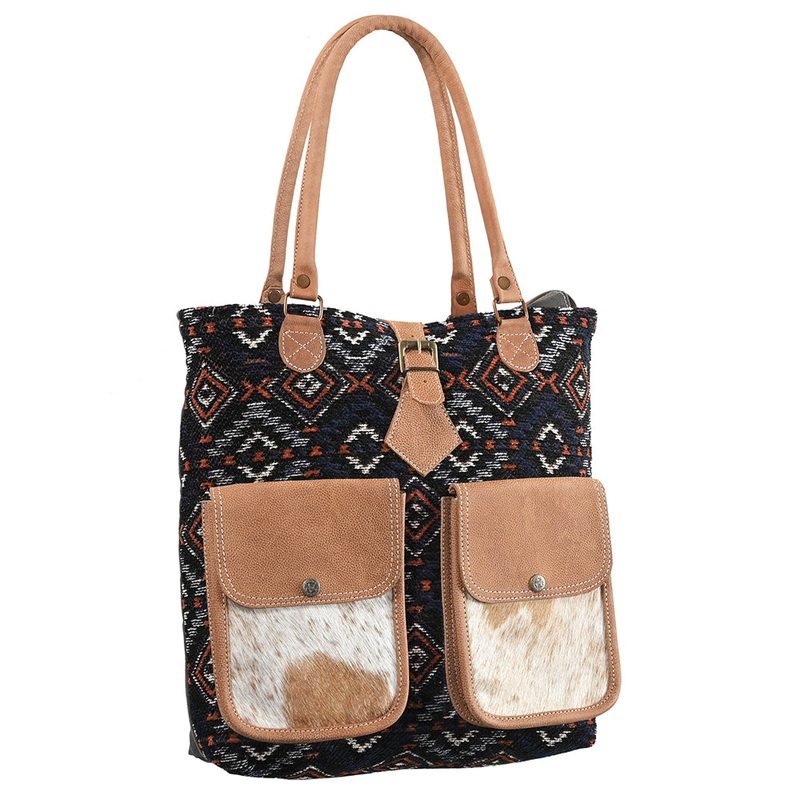 OHLAY OHV284 TOTE Upcycled Wool Upcycled Canvas Hair-on Genuine Leather women bag western handbag purse